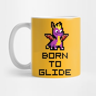 Spyro The Dragon "Born To Glide" 8-Bit Pixel Art Mug